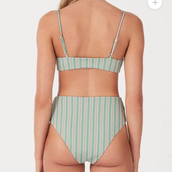 NEW Zulu & Zephyr Swim Myrtle Pinstripe Tie Top size 4 - Picture 2 of 12